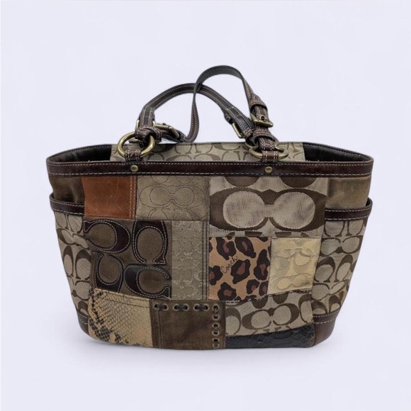 2009 Coach patchwork tote bag.